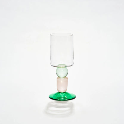Miami Wine Glass Pink & Green