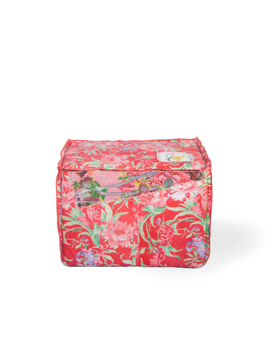 Bokja Raindrop on Roses Cube Pouf