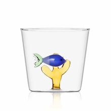 Load image into Gallery viewer, Ichendorf Glass Tumbler Blue Fish Amber Seaweed
