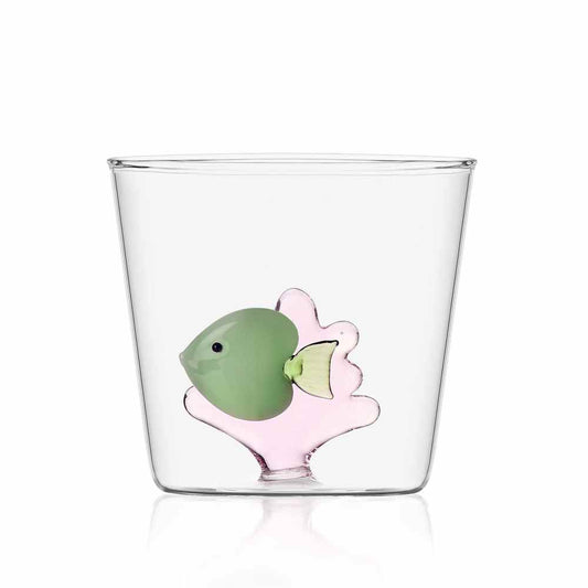 Ichendorf Glass Tumbler Green Fish Pink Seaweed