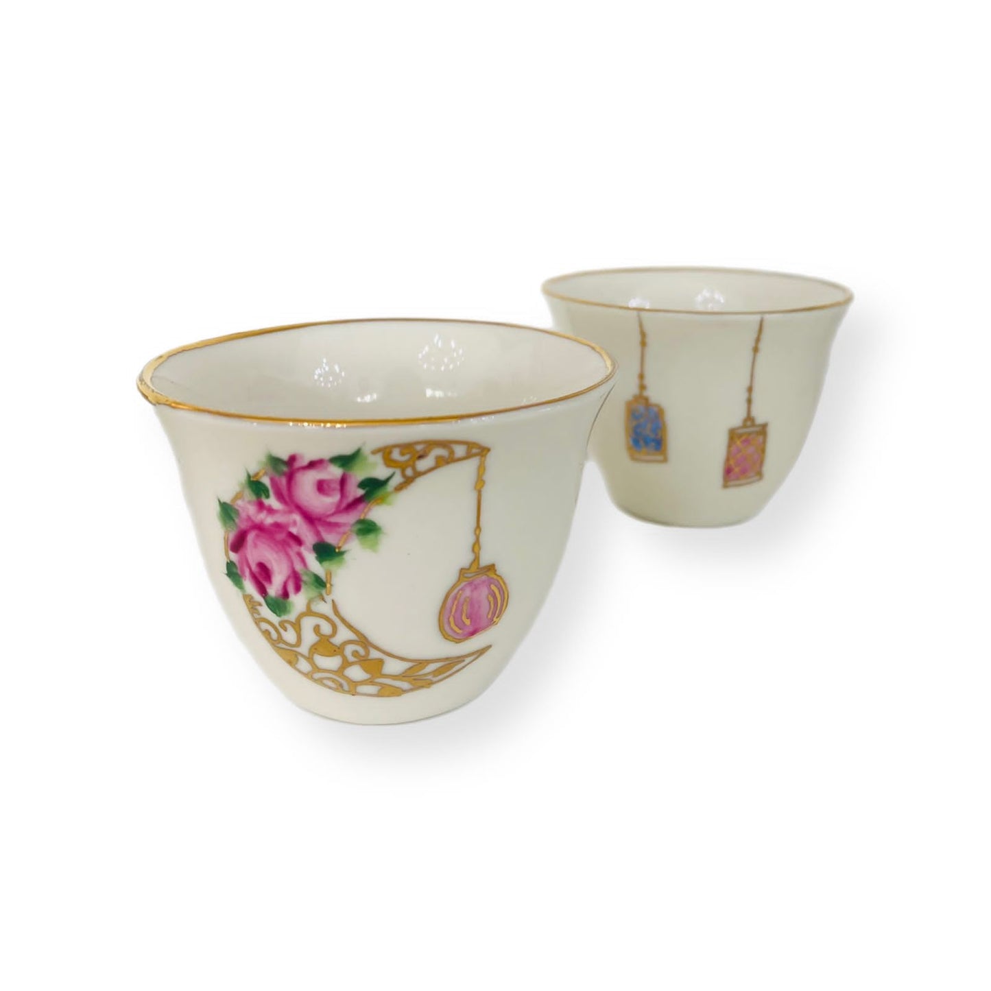 Ramadan Moon & Roses Arabic Coffee Cups- Set of 6