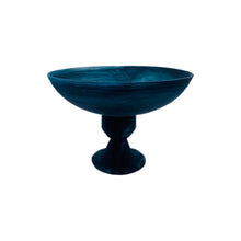 Load image into Gallery viewer, Nashi Home Resin Pedestal Bowl - Navy Swirl
