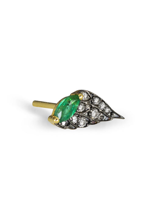 Fourmi Jewelry Emerald Diamond Wing Earring