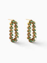 Load image into Gallery viewer, Arete Redondo Tennis Emerald Earrings
