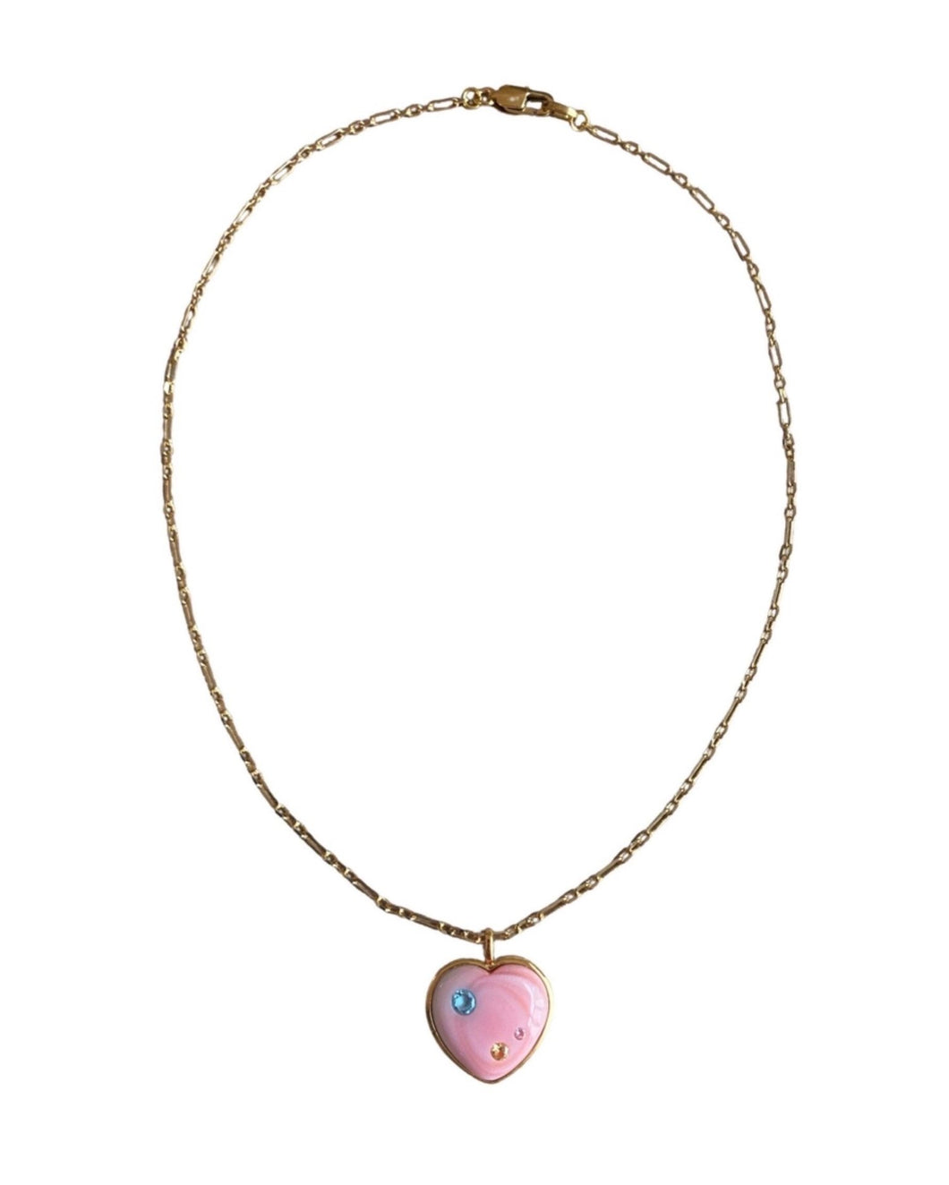 Cotton Candy Heart to Heart Necklace