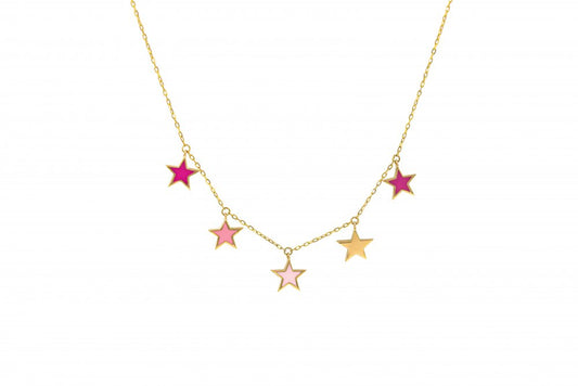 LRJC Colorful Stars Necklace 18K Gold - Medium