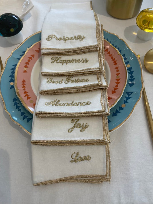 A Table Wishes Napkin - White