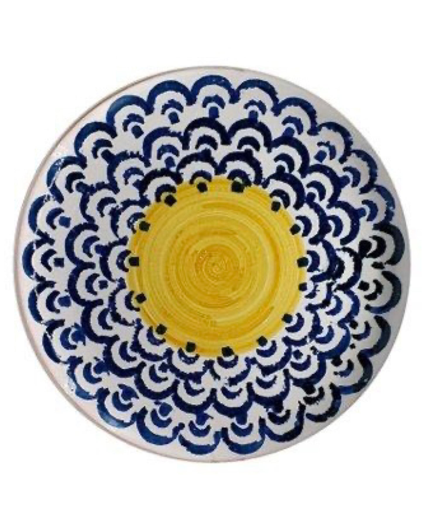 Les Ottomans Sicily Hand Painted Porcelain Dinner Plate - Yellow