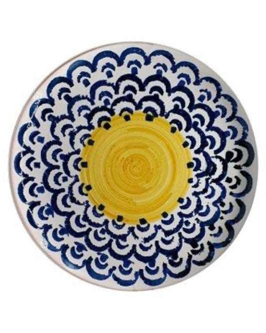 Les Ottomans Sicily Hand Painted Porcelain Dinner Plate - Yellow