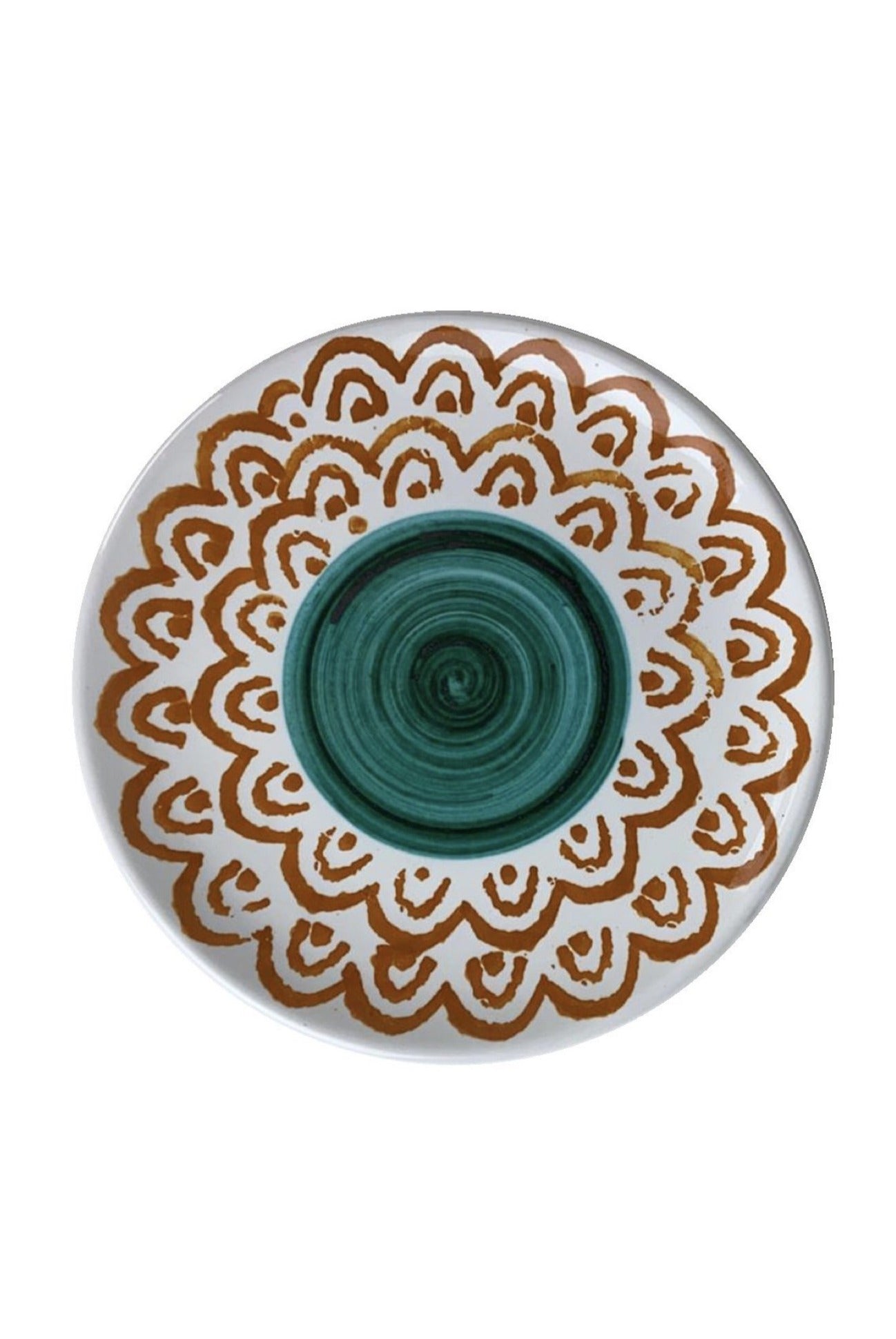 Les Ottomans Sicily Hand Painted Porcelain Salad Plate - Green