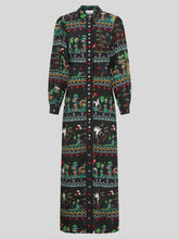 Load image into Gallery viewer, Hayley  Menzies Memories of Utopia Maxi Shirt Silk Dress - Black
