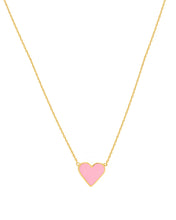 Load image into Gallery viewer, LRJC Enameled Heart Necklace 18K Gold - Pink
