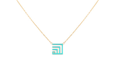 LRJC Enamel "الله" Necklace  18K Gold