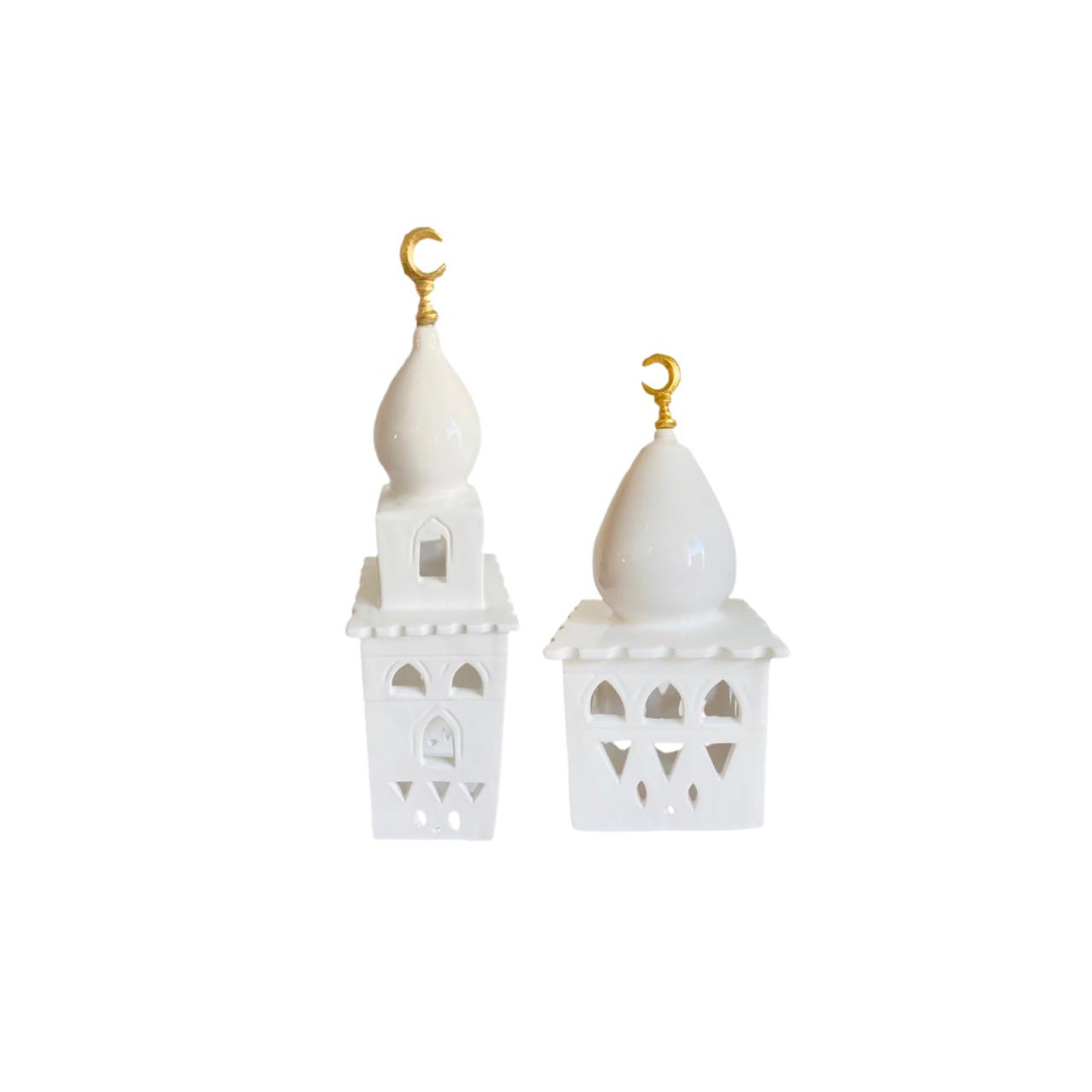 Minaret Candle Holder - White