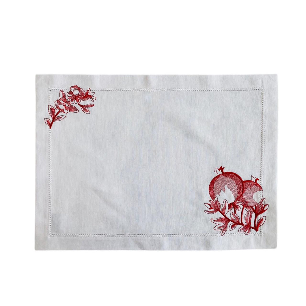Pomegranate Placemat - White