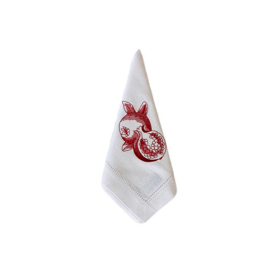 Pomegranate Napkin - White