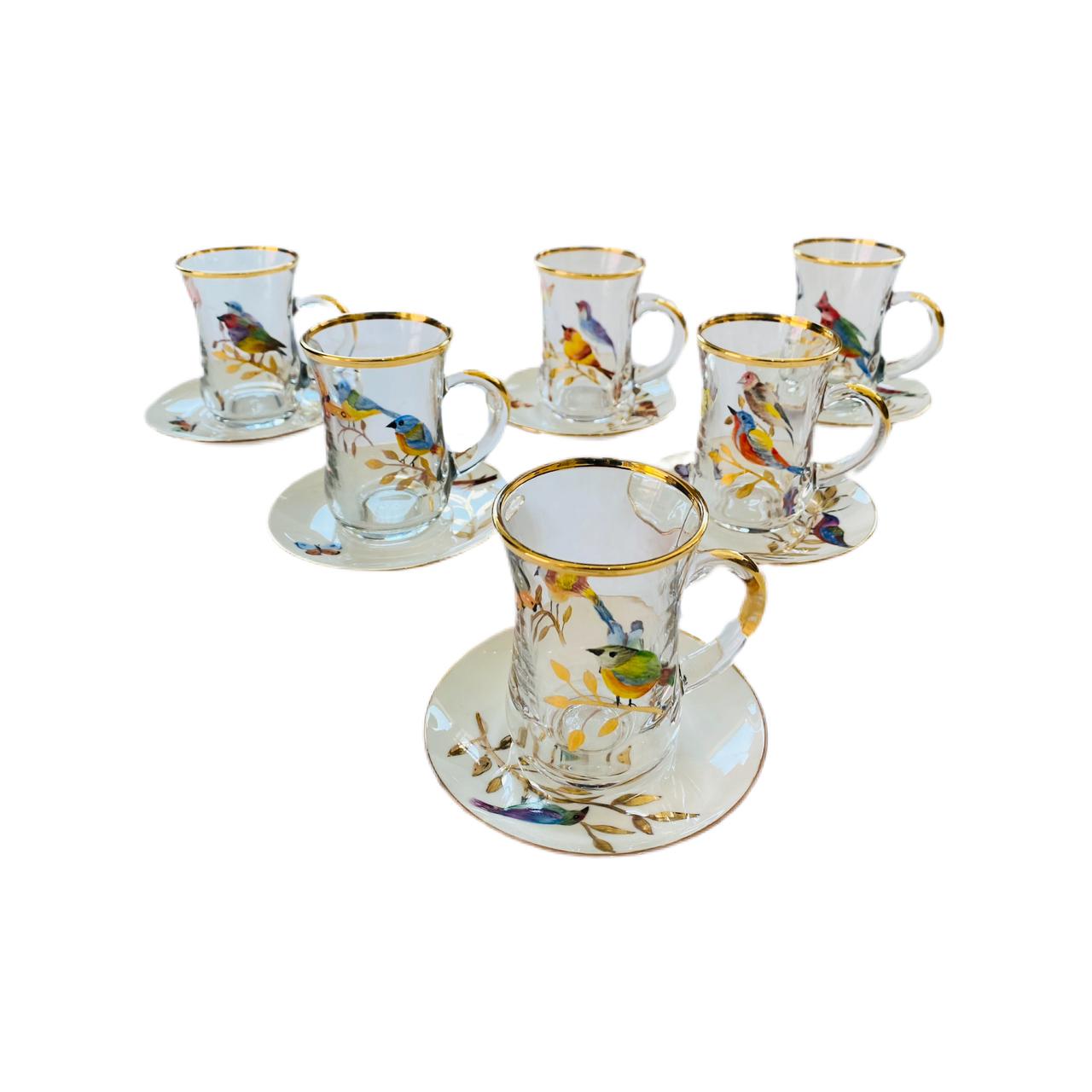 Japanese Garden Tea Cups with Plate - Set of 6