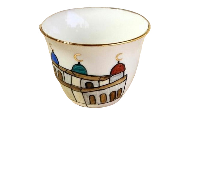 Colored Mosques Arabic Coffee Cups- Set of 6