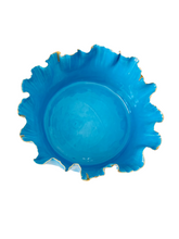 Load image into Gallery viewer, Marylynn Massoud &amp; Rasha Nawam Ceramics Medium Fluffy Bowl- Blue with Gold Rim
