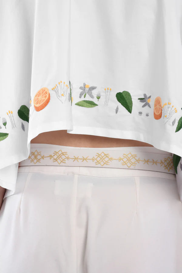 Salim Azzam Cropped Shirt - Botanicals