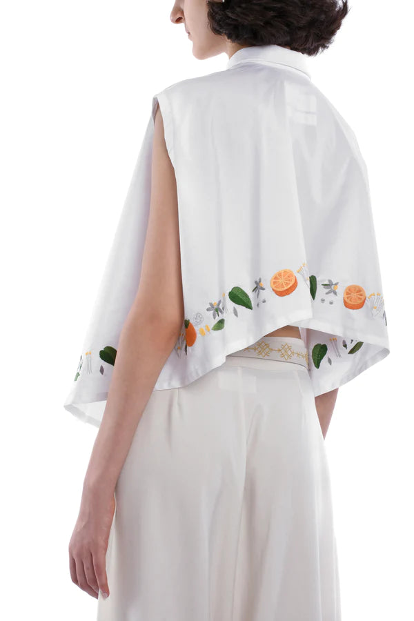 Salim Azzam Cropped Shirt - Botanicals