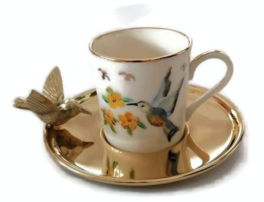 Birds of Paradise Coffee Cup with Plate