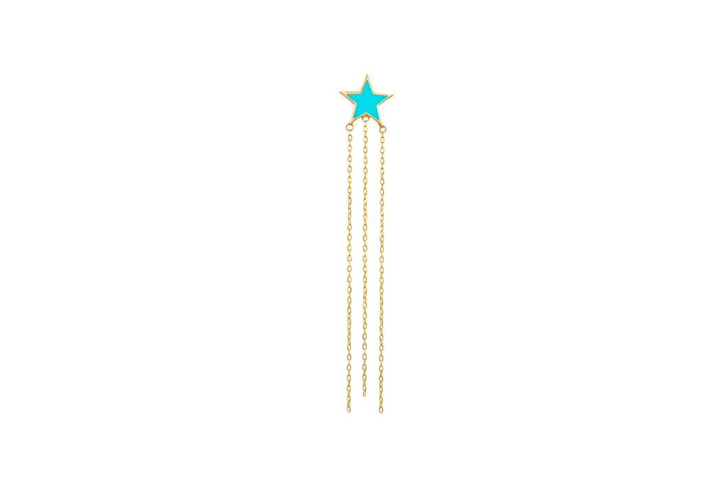 LRJC Star with Chains Earring - Turquoise