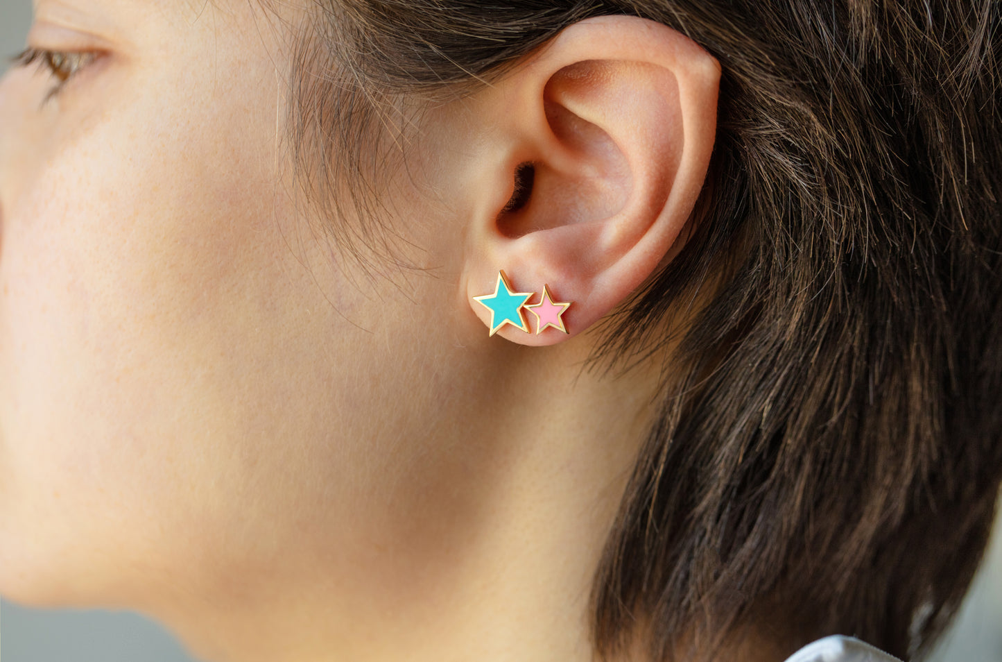 LRJC Star Medium Earring - Blue