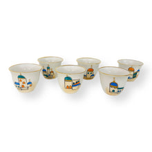 Load image into Gallery viewer, Colored Mosques Arabic Coffee Cups- Set of 6
