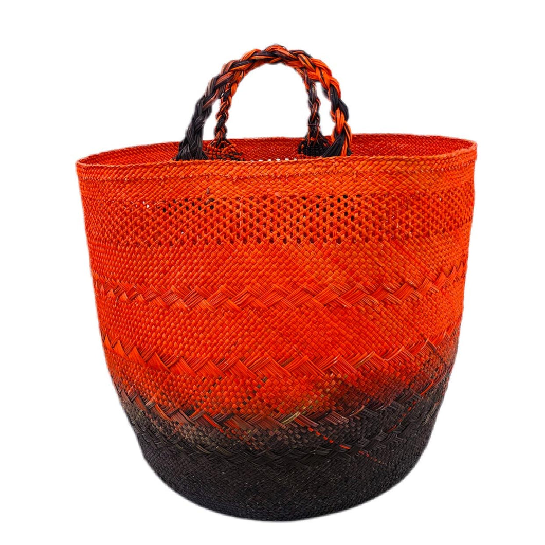 Straw Basket -  Orange Large
