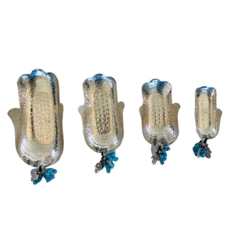 Fatma Hand Platter with Charms set of 4