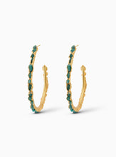 Load image into Gallery viewer, Fenomena Candongas Maxi Electro Emerald Hoops Earrings
