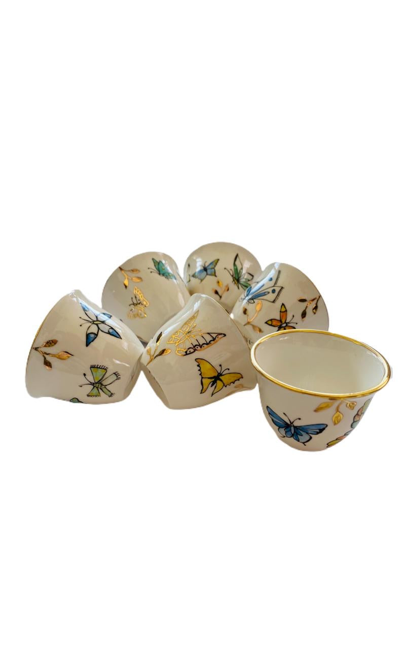 Butterfly Arabic Coffee Cups - Set of 6