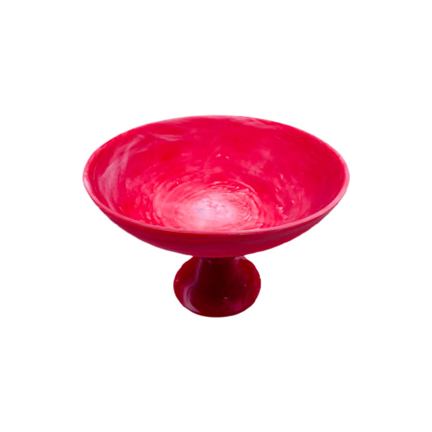 Nashi Home Resin Pedestal Bowl - Red Swirl