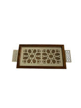 Load image into Gallery viewer, Wooden Tray With Arabesque Patterns &amp; Brass Handles
