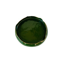 Load image into Gallery viewer, Marylynn Massoud &amp; Rasha Nawam Ceramics Shallow Serving Platter - Green with Gold Rim
