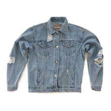 Load image into Gallery viewer, Eye Denim Jacket - Hand Painted Back
