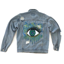 Load image into Gallery viewer, Eye Denim Jacket - Hand Painted Back
