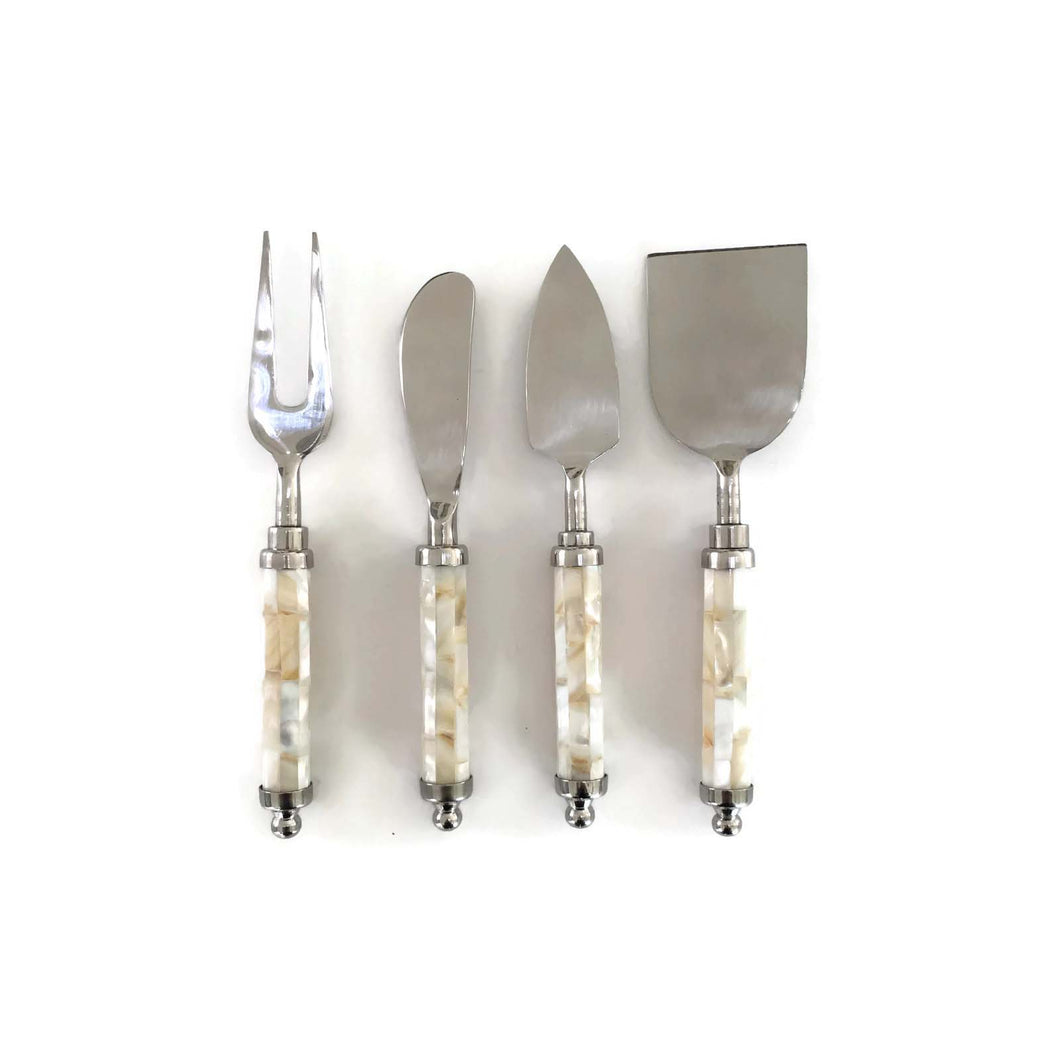 Cheese Knives Set - White MOP