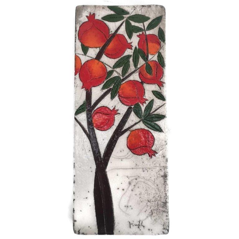 Ceramic Panel Pomegranate Tree - Medium