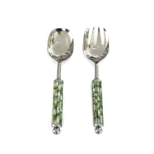 Load image into Gallery viewer, Salad Serving Set - Green MOP

