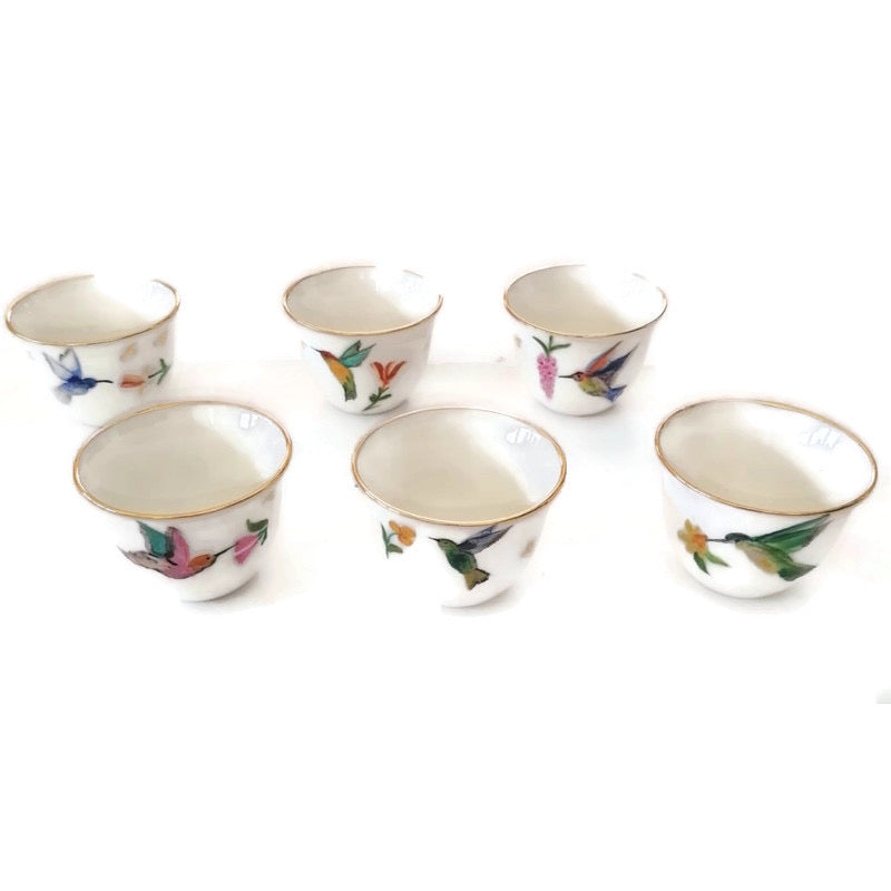 Birds of Paradise Arabic Coffee Cups- Set of 6