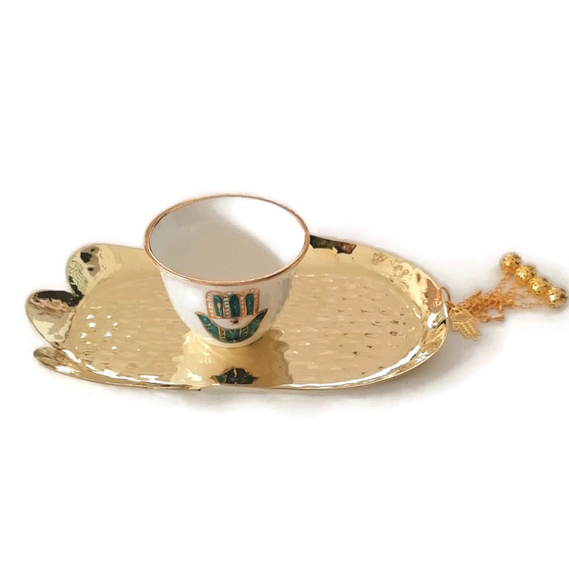 Fatma Hand Chaffe Coffee Cup with Brass