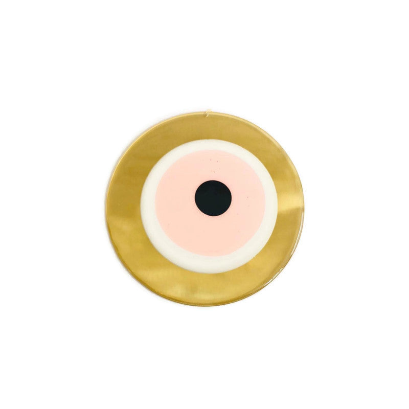 Mati Evil Eye Wall Hanging Large - Round - Pink & Gold
