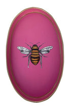 Load image into Gallery viewer, Les Ottomans Oval Painted Iron Tray - Bee
