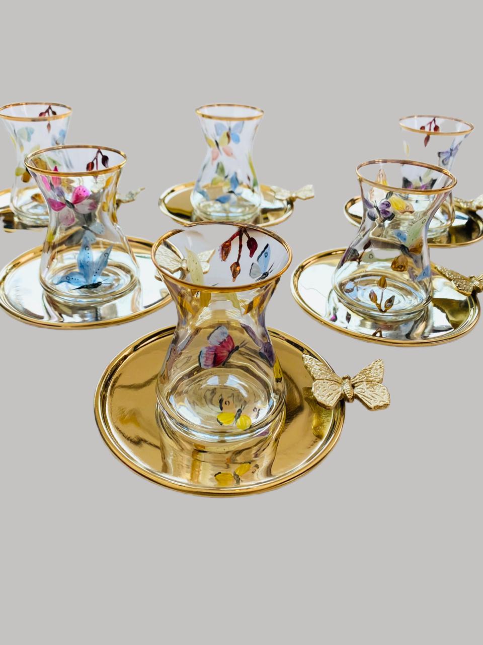 Butterfly Tea Cups with Plate - Set of 6