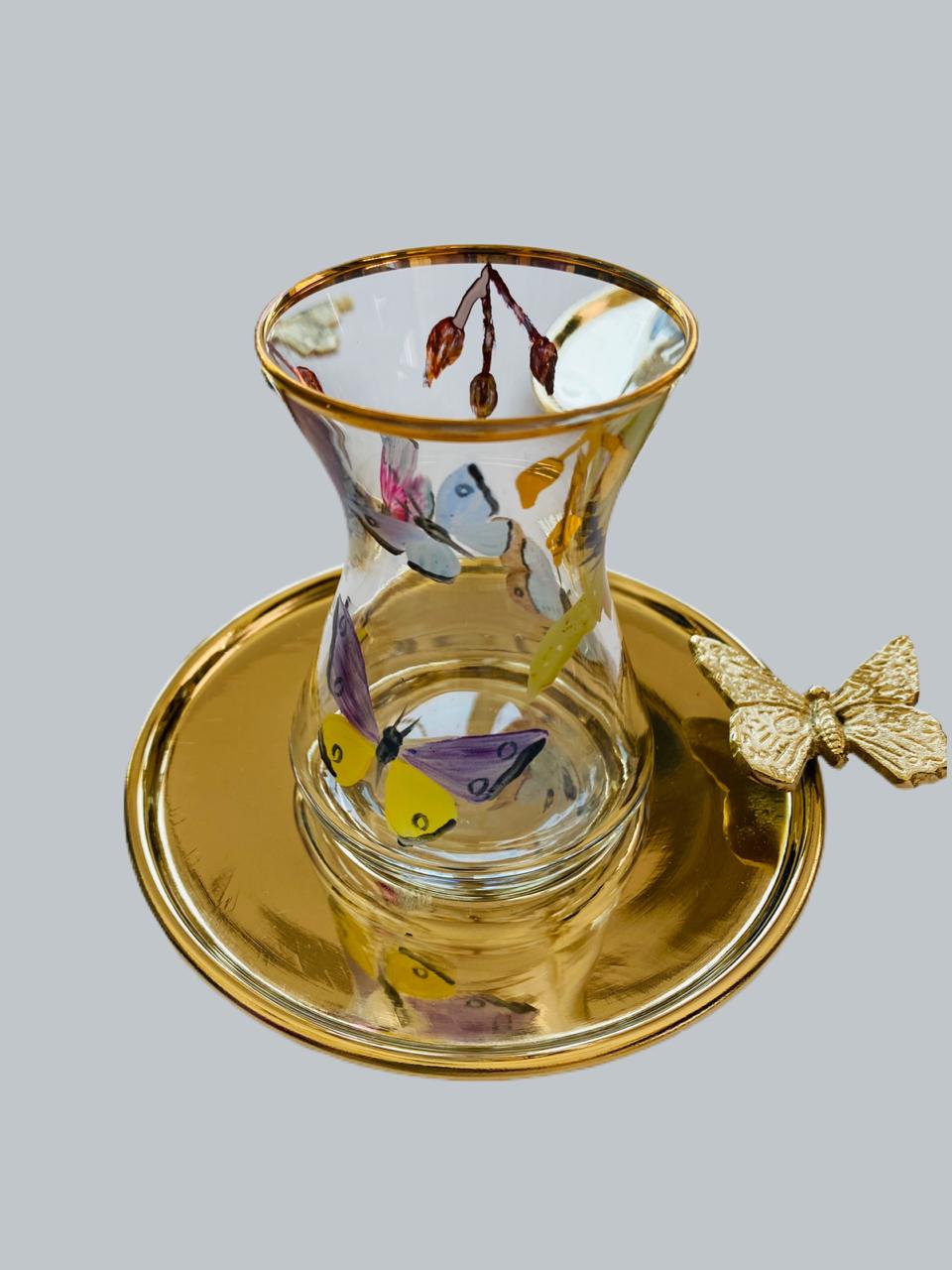 Butterfly Tea Cups with Plate - Set of 6