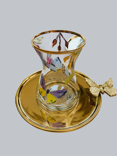 Butterfly Tea Cups with Plate - Set of 6