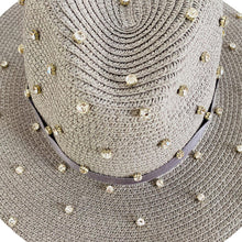Load image into Gallery viewer, Straw Hat with Crystals
