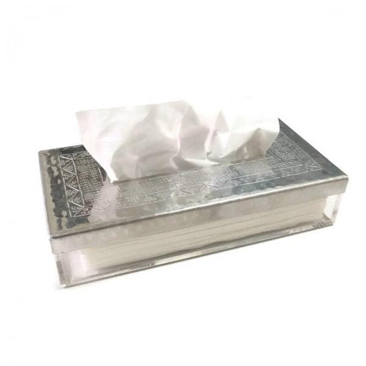 Tissue Box with Aluminium Cover - Silver